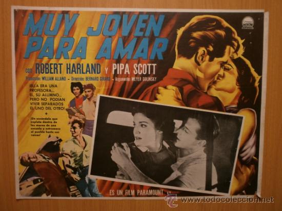 Cine: LOBBY CARD MEXICANO. MUY JOVEN PARA AMAR. ROBERT HARLAND, PIPA SCOTT.