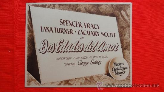 Cine: DOS EDADES DEL AMOR, 12 FOTOCROMOS MONOGR&Aacute;FICOS,24x19 CMS, SPENCER TRACY LANA TURNER , MGM