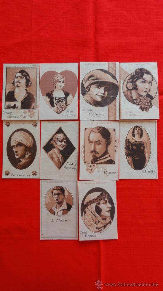 Cine: Artistas del cine, completa 10 cromos artistica serie 1a La Pastora a&ntilde;os 30, excelente estado