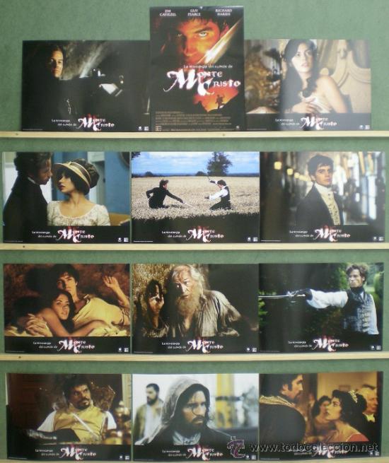 Cinema: RZ42 LA VENGANZA DEL CONDE DE MONTECRISTO JIM CAVIEZEL SET COMPLETO 12 FOTOCROMOS ORIGINAL ESTRENO