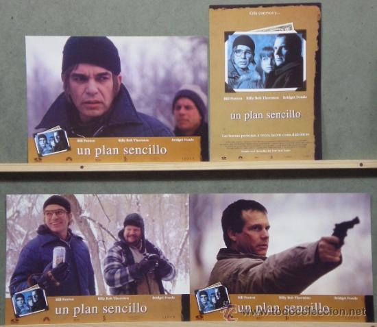 Cinema: TH17 UN PLAN SENCILLO SAM RAIMI BRIDGET FONDA BILL PAXTON SET DE 3 FOTOCROMOS GUIA ORIGINAL ESTRENO