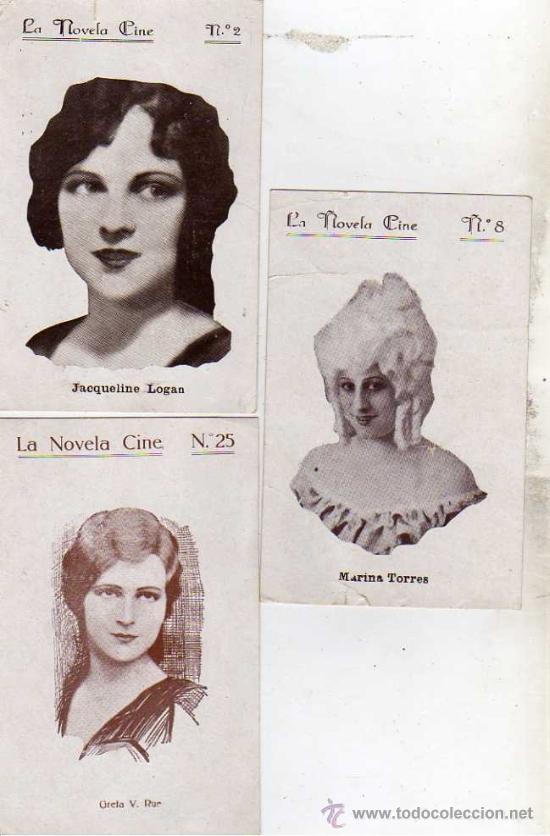 Cinema: Lote de 3 cromos. La Novela cine. 2 Logan, 8 Marina Torres y 25 Greta V. Rue.