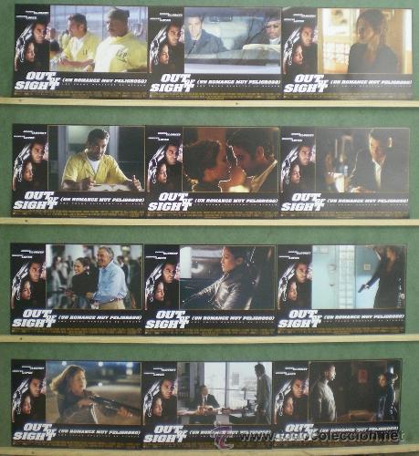 Cinema: TL28 UN ROMANCE MUY PELIGROSO GEORGE CLOONEY JENNIFER LOPEZ SET 12 FOTOCROMOS ORIGINAL ESTRENO