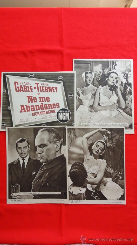 Cinema: NO ME ABANDONES, COMPLETO 13 FOTOCROMOS MONOGR&Aacute;FICOS, 24X19 CMS. CLARK GABLE GENE TIERNEY