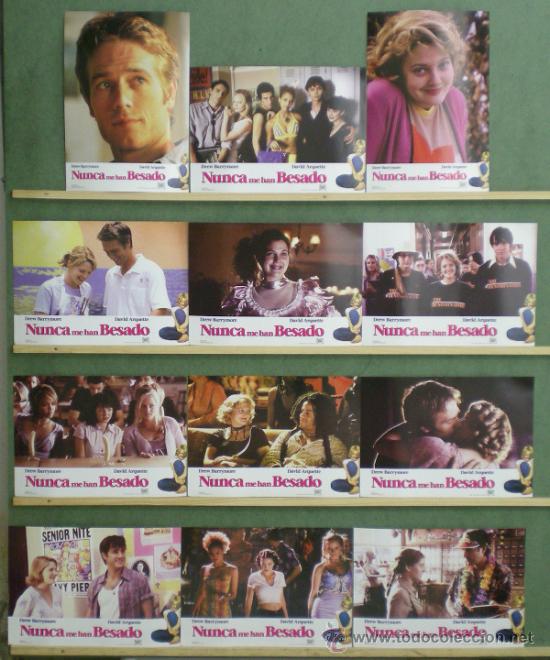 Cinema: TL90 NUNCA ME HAN BESADO DREW BARRYMORE SET COMPLETO 12 FOTOCROMOS ORIGINAL ESTRENO