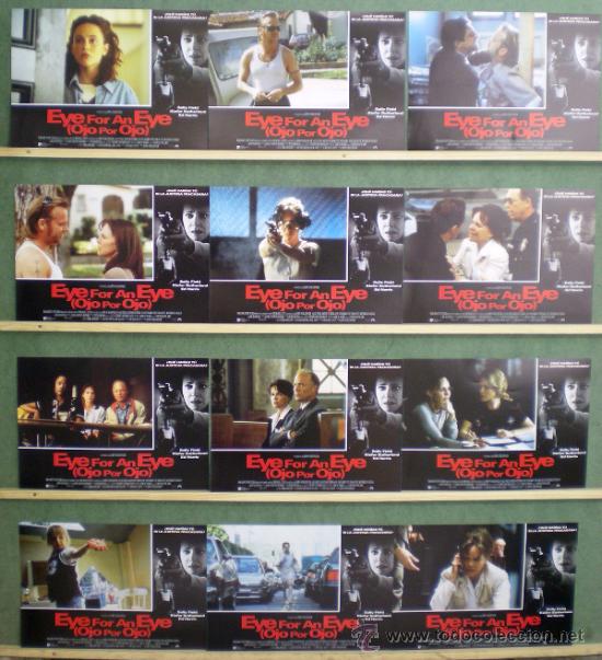 Kino: TL97 OJO POR OJO EYE FOR ONE EYE SALLY FIELD KIEFER SUTHERLAND SET 12 FOTOCROMOS ORIGINAL ESTRENO