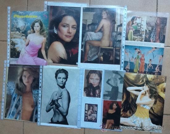 Kino: CHARLOTTE RAMPLING, 14 P&Aacute;GINAS DE RECORTES DE PRENSA EN FUNDAS DE PL&Aacute;STICO