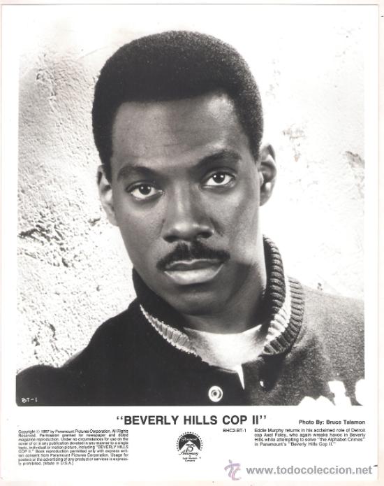 Kino: F12099 EDDIE MURPHY SUPERDETECTIVE EN HOLLYWOOD 2 FOTO ORIGINAL B/N AMERICANA