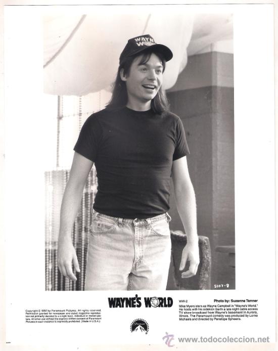 Kino: F12156 MIKE MYERS WAYNE 'S WORLD FOTO ORIGINAL B/N AMERICANA
