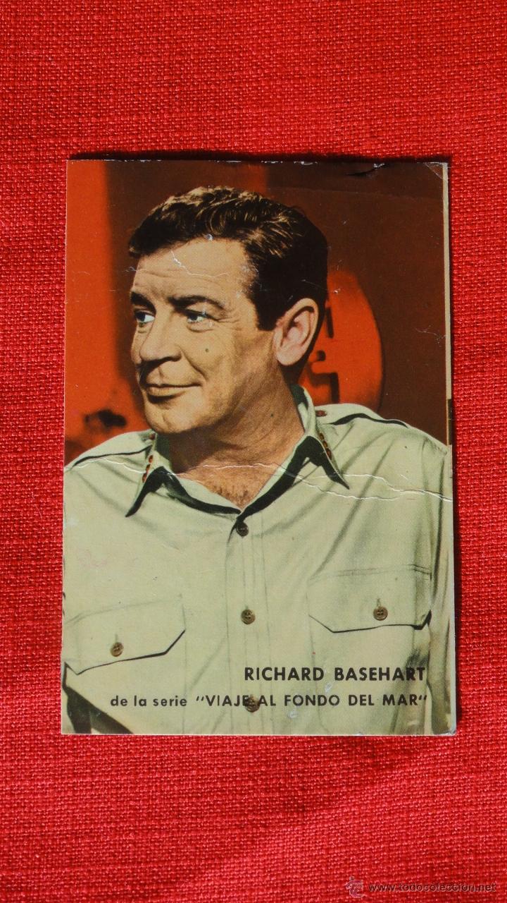 Cine: RICHARD BASEHART, VIAJE AL FONDO DEL MAR, CARTONCILLO CROMO SERIE TV, SIN PUBLICIDAD