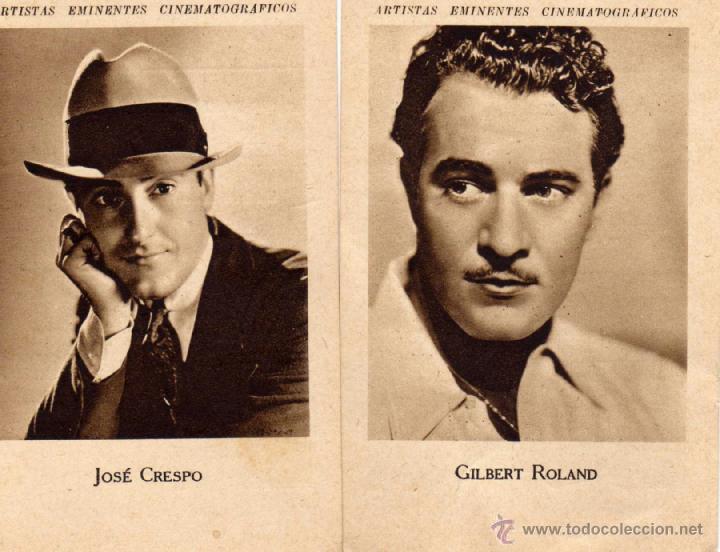 Cine: 2 cromos de artistas eminentes cinematograficos, con publicidad tintes iberia