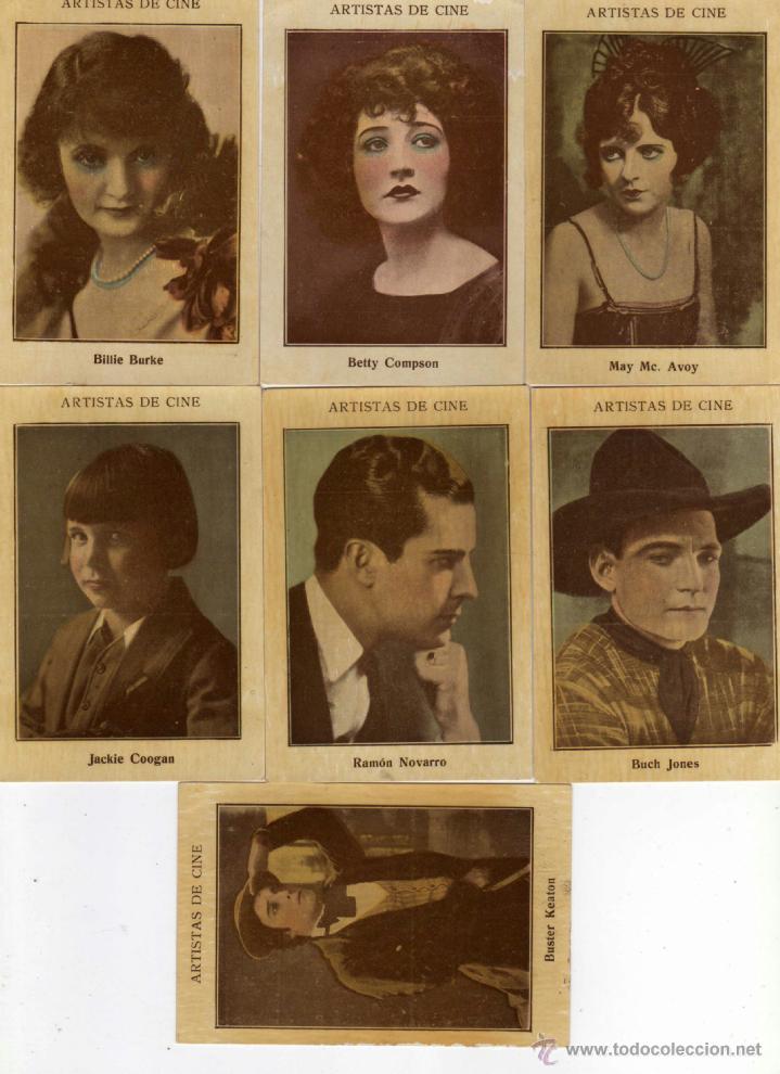Cine: 7 cromos de artistas de cine,serie 1&ordf;,n&ordm;3-8-10-15-21,y serie 2&ordf; n&ordm; 16-20