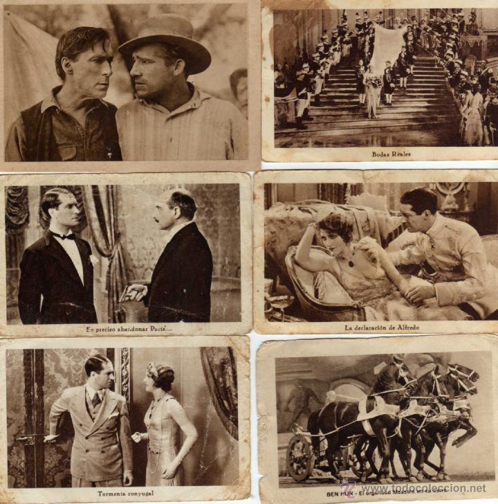 Cine: 6 cromos de peliculas,con publicidad de chocolates juncosa-chocolates comet-y garriga