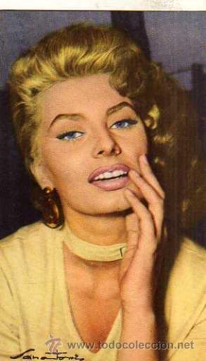 Cine: Postal Sofia Loren. Obsequio de Careta Chicas y el un dos tres. Sin circular.