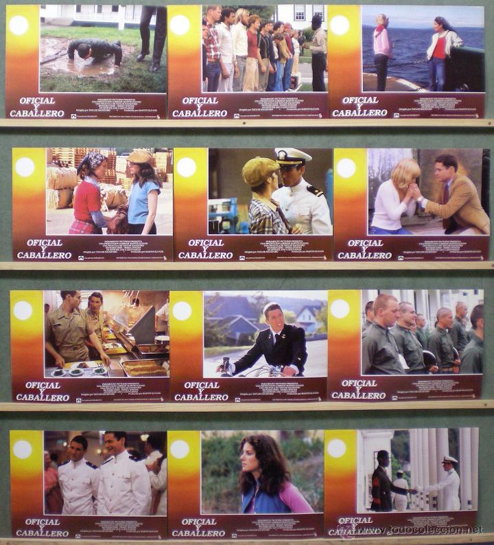 Cinema: QG80 OFICIAL Y CABALLERO RICHARD GERE DEBRA WINGER SET COMPLETO 12 FOTOCROMOS ORIGINAL ESTRENO