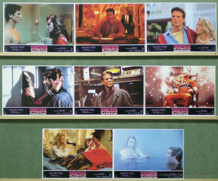Cinema: QG84 SHOCKER WES CRAVEN SET COMPLETO 8 FOTOCROMOS ORIGINAL ESTRENO