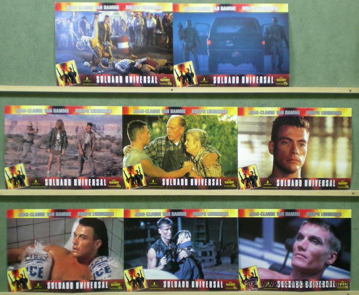 Cinema: QG86 SOLDADO UNIVERSAL JEAN-CLAUDE VAN DAMME SET COMPLETO 8 FOTOCROMOS ORIGINAL ESTRENO