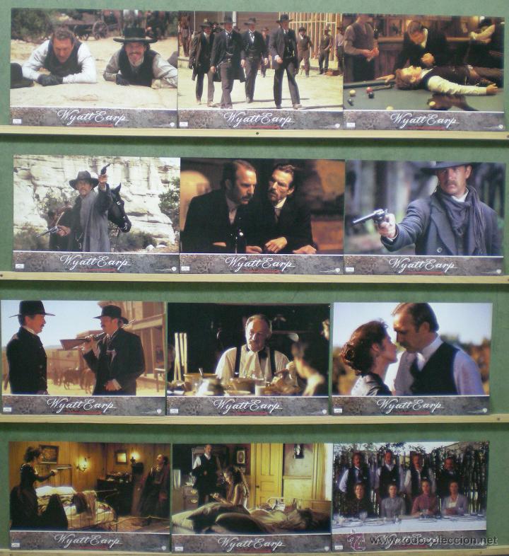 Cinema: QG88 WYATT EARP KEVIN COSTNER DENNIS QUAID SET COMPLETO DE 12 FOTOCROMOS ORIGINAL ESTRENO