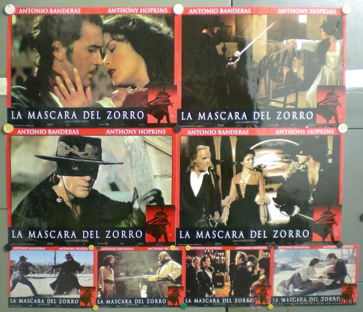 Cinema: QG92 LA MASCARA DEL ZORRO ANTONIO BANDERAS CATHERINE ZETA JONES SET COMPLETO 8 FOTOCROMOS ESTRENO