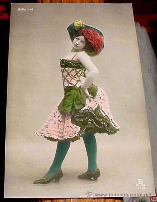 Kino: ANTIGUA POSTAL ARTISTA - BELLA LOE - CON UN PRECIOSO VESTIDO DECORADO EN RELIEVE - CON CRISTALITOS B