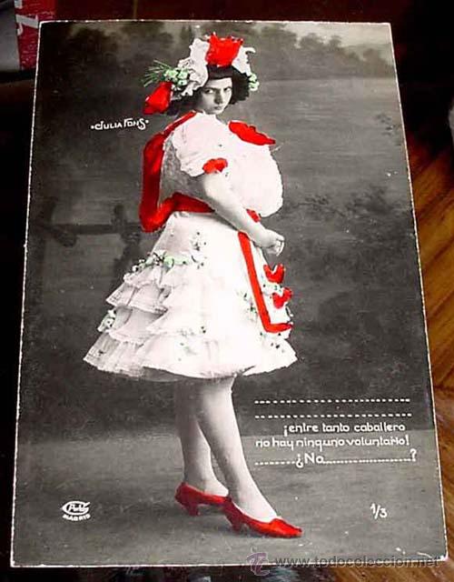 Kino: ANTIGUA POSTAL ARTISTA - JULIA FONS - NO CIRCULADA - ED . UNION POSTAL UNIVERSAL - ESCRITA.