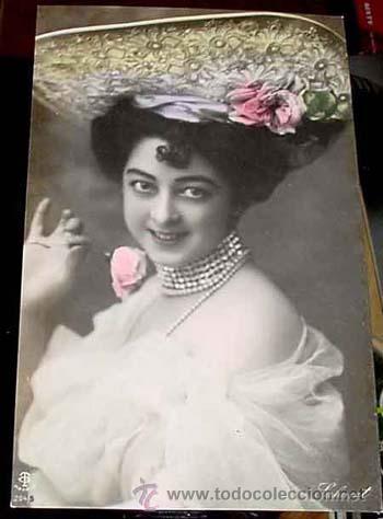 Kino: ANTIGUA POSTAL ARTISTAS - LAHARET - HERMOSA MUJER - NO CIRCULADA - SIN DIVIDIR - ED. UNION POSTAL UN