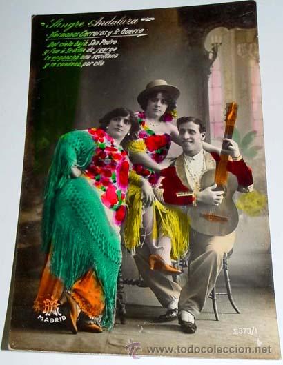 Kino: ANTIGUA POSTAL ARTISTAS LA SANGRE ANDALUZA - NO CIRCULADA - ESCRITA - ED. MP MADRID.