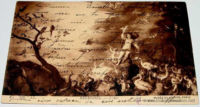 Kino: ANTIGUA POSTAL BREUGHEL - L&acute;AIR - MUSEU DU LOUVRE - CIRCULADA.