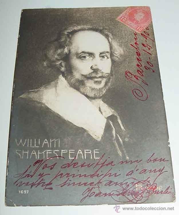 Kino: ANTIGUA POSTAL DE WILLIAM SHAKESPEARE -  CIRCULADA.
