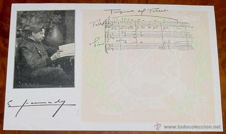 Kino: ANTIGUA POSTAL DEL MAESTRO QUE REALIZO EL FRAMENT DEL FOLLET - COMPOSITOR - CON PUBLICIDAD EN LA PAR