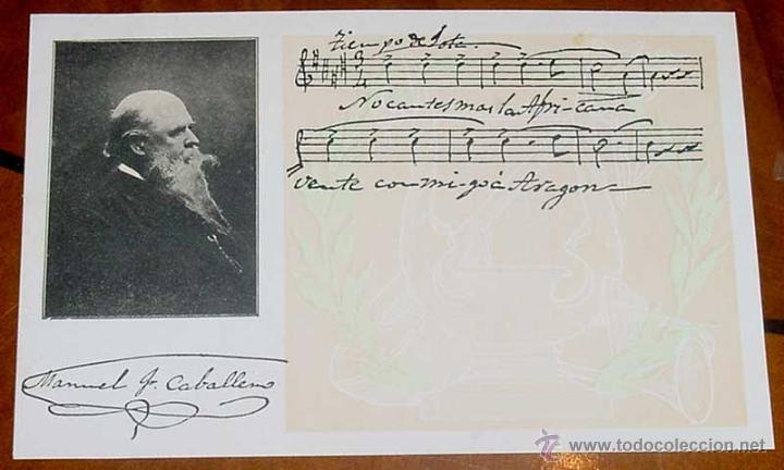 Kino: ANTIGUA POSTAL DEL MAESTRO Manuel Fern&aacute;ndez Caballero (Murcia, 14 de marzo de 1835 - Madrid, 26 de f