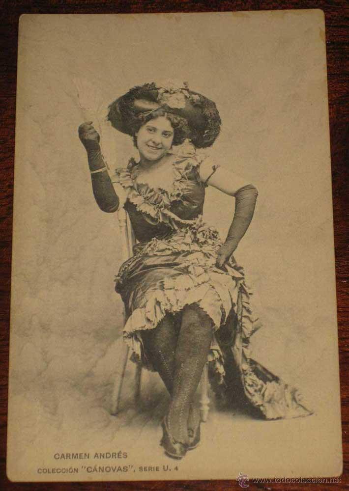Kino: ANTIGUA POSTAL DE LA ARTISTA CARMEN ANDRES - COLECCION CANOVAS - ED. HAUSER Y MENET - NO CIRCULADA -