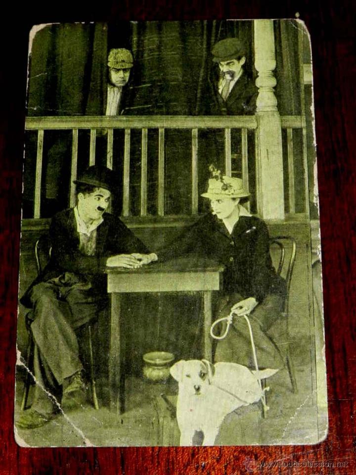 Kino: ANTIGUA POSTAL DE CHARLOT VIDA DE PERRO, N. 5, SERIE 9, CON PUBLICIDAD DE CHOCOLATES AMATLLER, NO CI