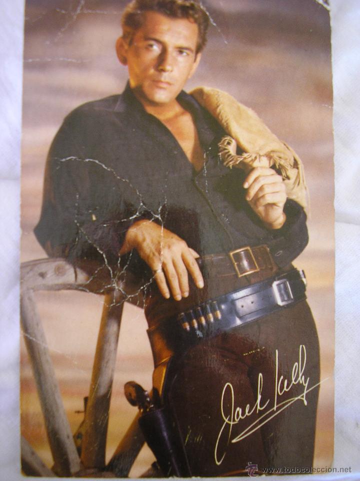 Cine: POSTAL DE JACK KELLY (MAVERICK) 9 cm x 14 cm - COLOR - Autografiada (d&eacute;cada de 1950)