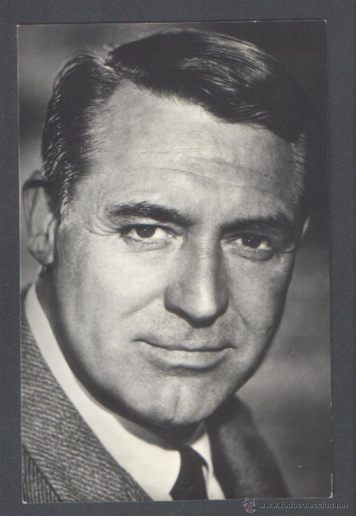 Cine: .1 POSTAL FOTO DE CARY GRANT EN ** UNA P&Aacute;GINA EN BLANCO ** PUBLICIDAD CARBOPLAN
