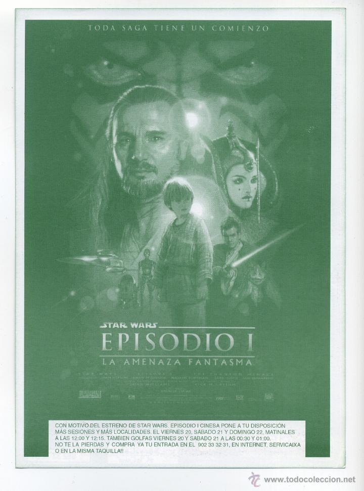 Cine: STAR WARS, LA AMENAZA FANTASMA, con Natalie Portman.