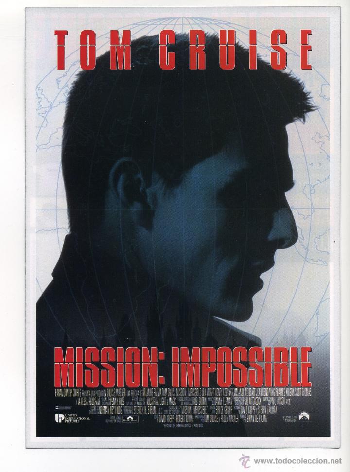 Cinema: MISSI&Oacute;N: IMPOSSIBLE, con Tom Cruise. 15 X 21 CMS.
