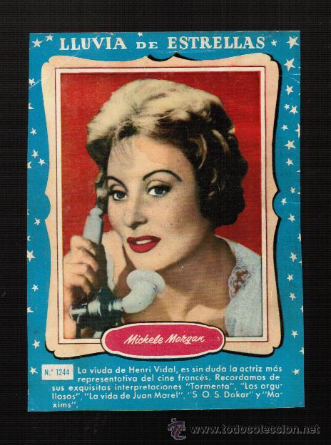 Cine: LLUVIA DE ESTRELLAS N&ordm; 1244 - MICHELE MORGAN - BRUGUERA - CONTRAPORTADAS BOLSILIBROS