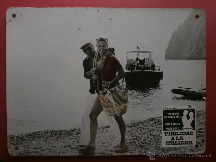 Cine: FOTOCROMO CARTON. VIRILIDAD A LA ITALIANA. TURI FERRO,AGOSTINA BELLI.