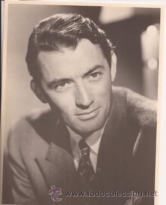 Cine: FOTO DE ARTISTA, LAS FICHAS DE CALCITEL N&ordm; 91,GREGORY PECK, 26 X 20 CM.