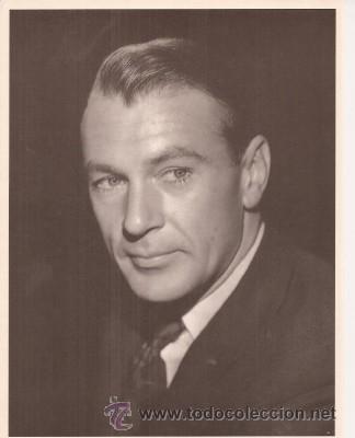 Cine: FOTO DE ARTISTA, LAS FICHAS DE CALCITEL N&ordm; 50, GARY COOPER, 26 X 20 CM.
