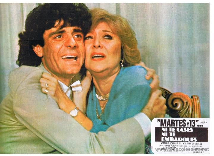Cine: 9 FOTOCROMOS DE LA PELICULA: MARTES Y 13. NI TE CASES NI TE EMBARQUES.