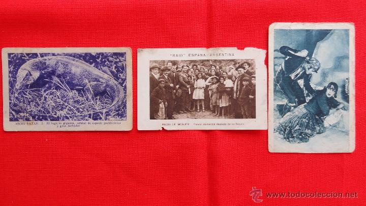 Cine: Remo Satan, Carmen y Raid Espa&ntilde;a Argentina, lote 3 cromos vario a&ntilde;os 30, chocolate Jaume PI y Angeli