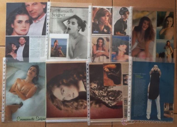 Kino: EMMANUELLE SEIGNER, 18 PAGINAS DE RECORTES DE PRENSA EN FUNDAS DE PLASTICO