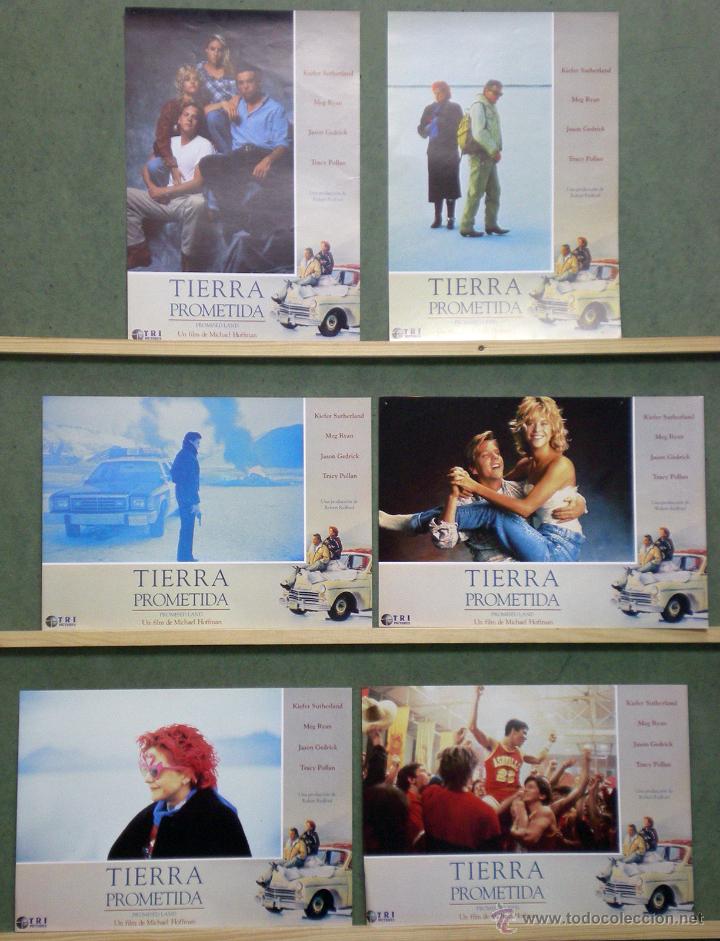 Cinema: UL56 TIERRA PROMETIDA MEG RYAN KIEFER SUTHERLAND SET COMPLETO 6 FOTOCROMOS ORIGINAL ESTRENO