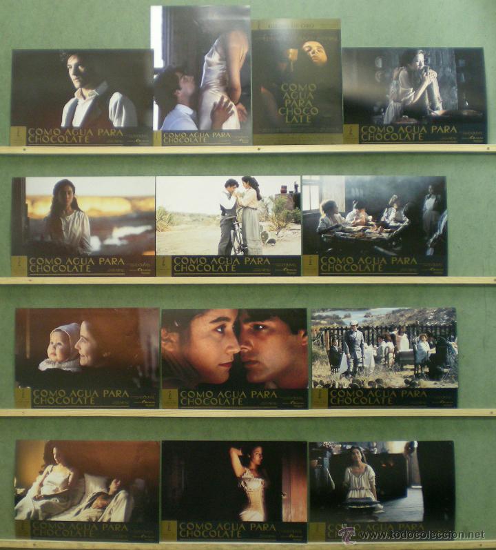 Cine: UM61 COMO AGUA PARA CHOCOLATE ALFONSO ARAU SET COMPLETO 12 FOTOCROMOS ORIGINAL ESTRENO