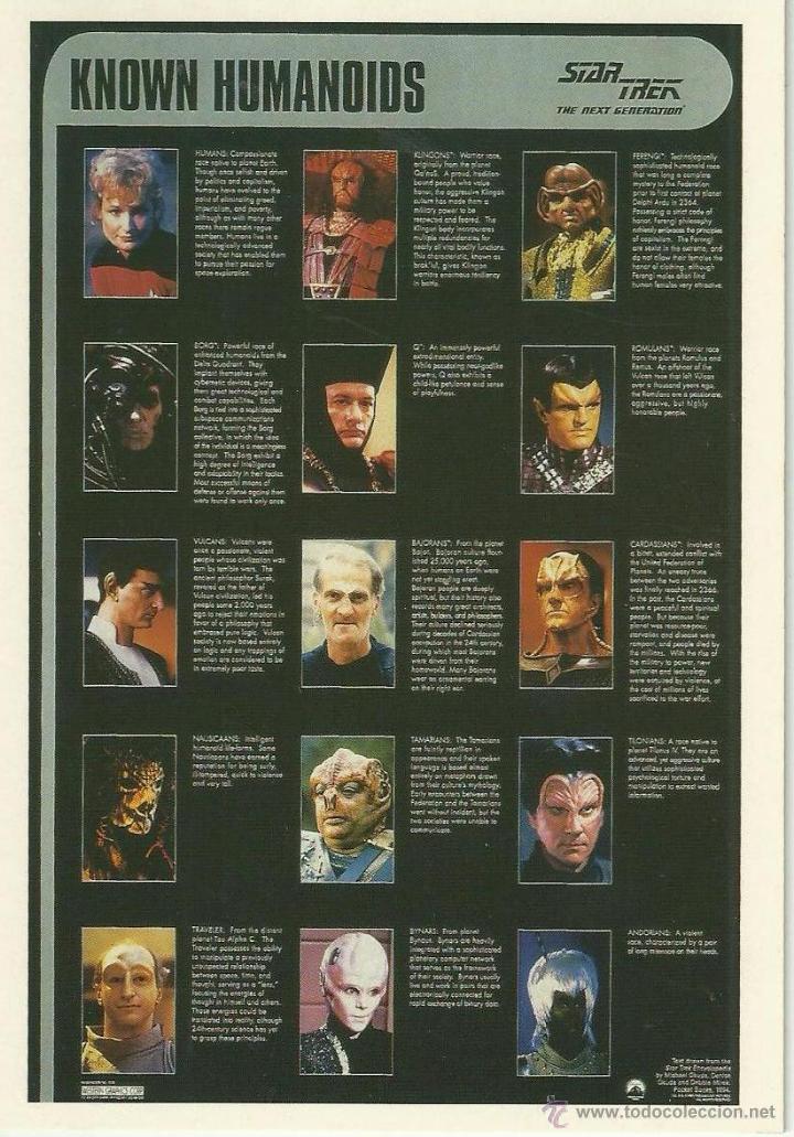 Cine: postal star trek nueva generacion . humanoides