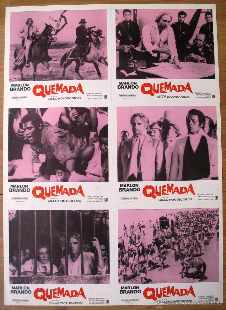 Cine: Quemada - 6 fotocromos originales - Marlon Brando -  Gillo Pontecorvo