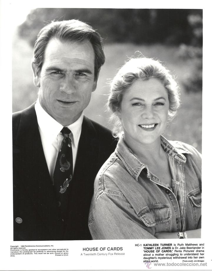 Cin&eacute;ma: F13351 KATHLEEN TURNER TOMMY LEE JONES HOUSE OF CARDS FOTO B/N ORIGINAL AMERICANA