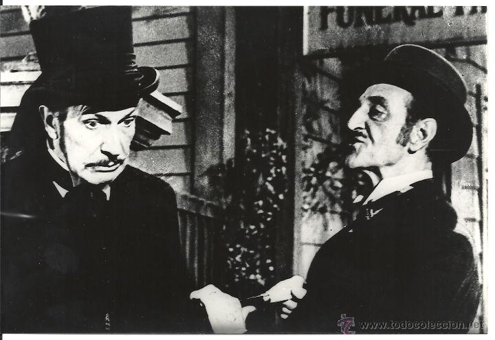 Cine: F13608 VINCENT PRICE BASIL RATHBONE LA COMEDIA DE LOS TERRORES FOTO B/N ORIGINAL ESPA&Ntilde;OLA